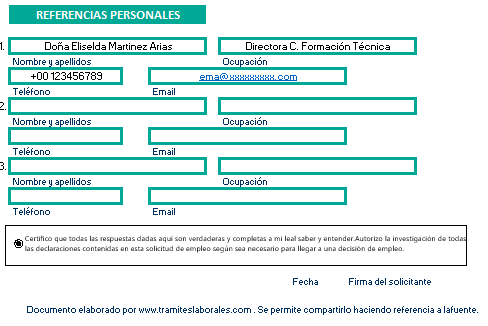 Ejemplo solicitud de empleo Word Recomendaciones