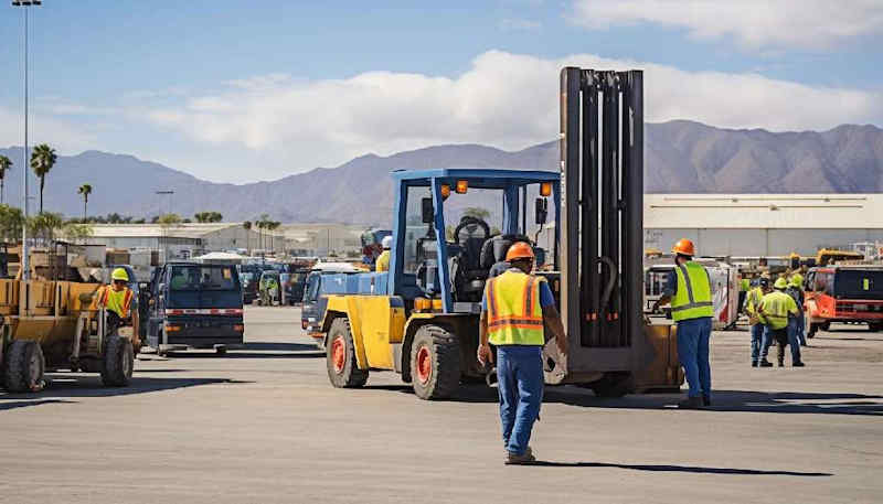 Trabajadores en obras.